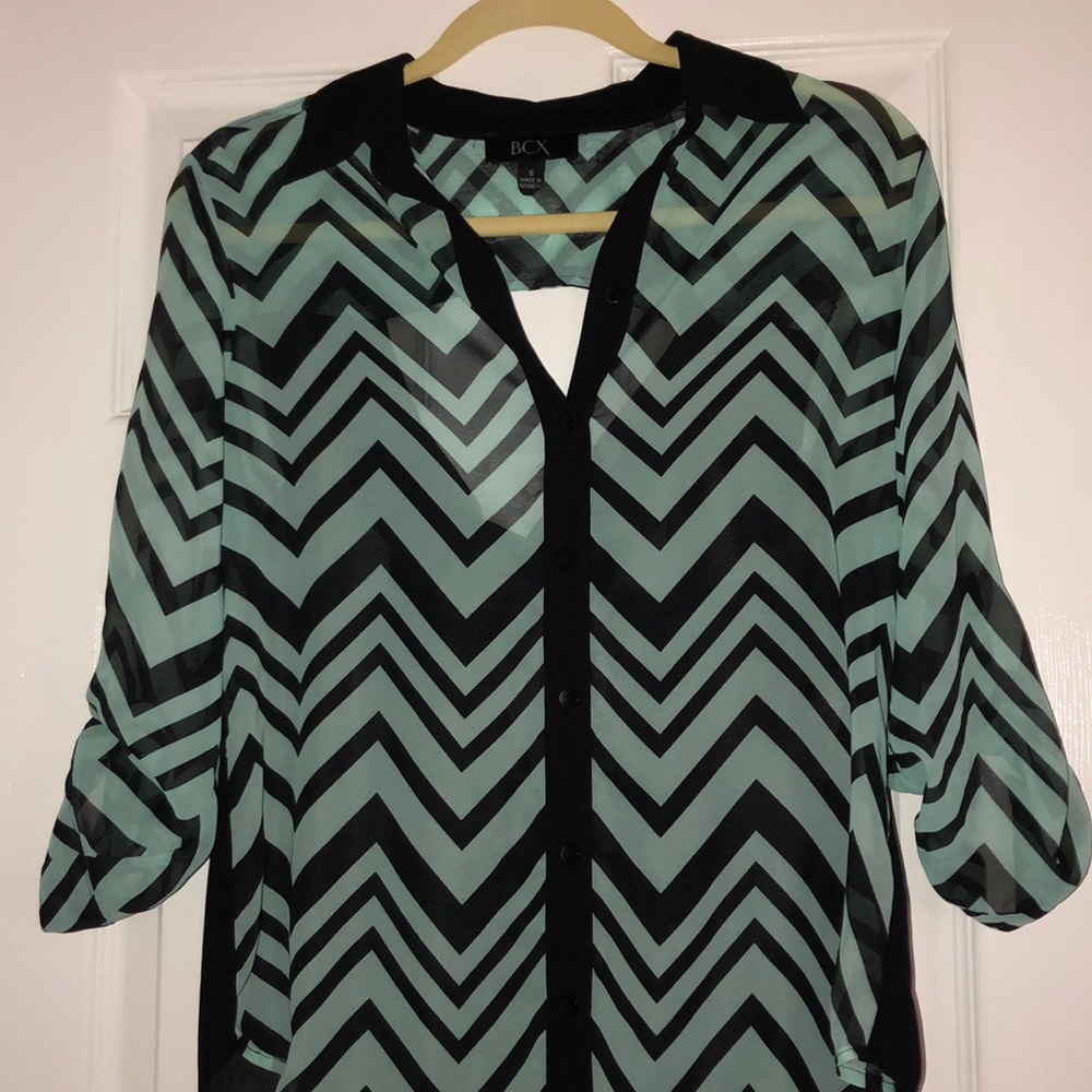 Macy’s chevron button down blouse